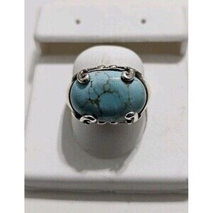 Blue Stone 925 Silver Ring Size 9